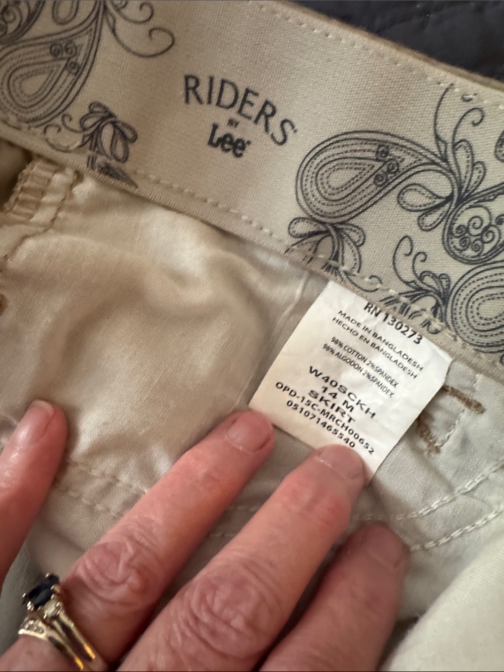 Lee Riders Light Khaki Skirt - Picture 3 of 4